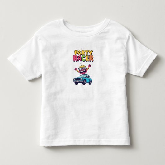 🚗 遊び心あふれるカートゥーン乗り物デザインTシャツ 🎈 トドラーTシャツ (正面)