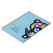 遊び心あふれるクマの子供 カスタムネーム ノートブック (左側)