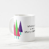 遊び心あふれるクリスマスツリー コーヒーマグカップ (正面左)