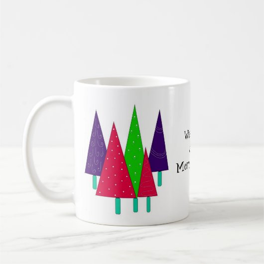 遊び心あふれるクリスマスツリー コーヒーマグカップ (左)