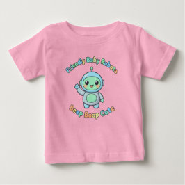 遊び心あふれるコットンロボット ベビーTシャツ