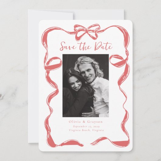 遊び心あふれるシャンパンタワー・セーブ・ザ・デート 手描き セーブザデート (正面)