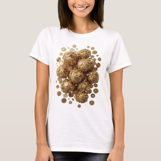 遊び心あふれるシルバー抽象芸術デザイン Tシャツ (正面)