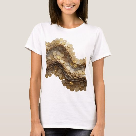 遊び心あふれるシルバー抽象芸術デザイン v2 tシャツ (正面)
