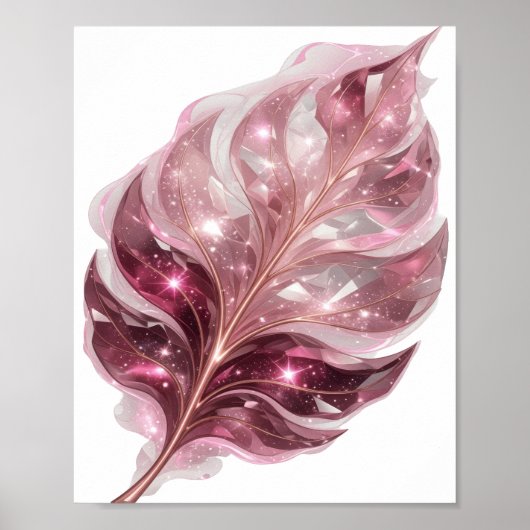 遊び心あふれるシルバー GEMSTONE LEAF プリント (正面)