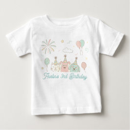 遊び心あふれるスイートスリー誕生日 ベビーTシャツ