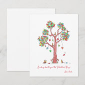 遊び心あふれるハートの木 バレンタインデーおめでとう シーズンカード (正面/裏面)