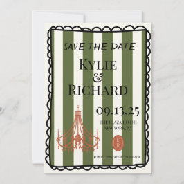 遊び心あふれるバブルボーダー Save The Date 招待状