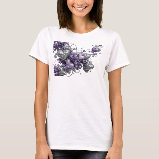 遊び心あふれるパープルの抽象芸術 オリジナルTシャツ Tシャツ (正面)