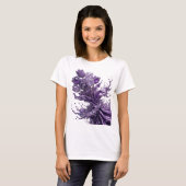 遊び心あふれるパープルの抽象芸術Tシャツ Tシャツ (正面フル)