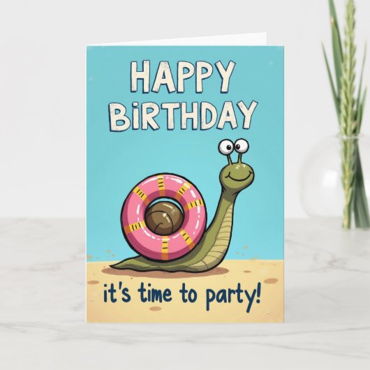 遊び心あふれるビーチ誕生日カード カード (正面)