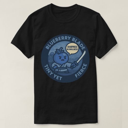 遊び心あふれるブルーベリー侍パワー  Tシャツ (デザイン正面)