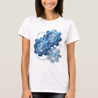 遊び心あふれるブルーBLUE GEARカスタムTシャツ Tシャツ