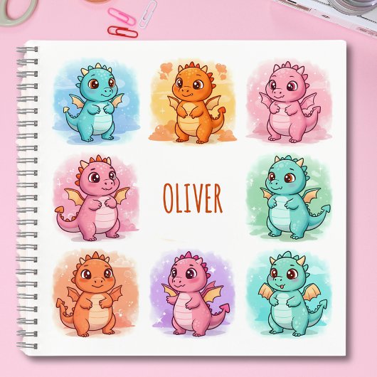 遊び心あふれるベイビードラゴン - オーダーメイド ノートブック