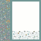 遊び心あふれるボヘミアンスタイルのカラフルな野の花　1歳の誕生日パーティー 招待状