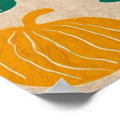 遊び心あふれるボヘミアンパターン 手描きの太陽と月 ポスター (角)