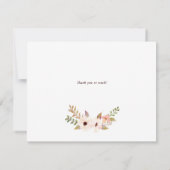 遊び心あふれるボヘミアンフラワーアレンジメントのフラットカード サンキューカード (裏面)