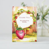 遊び心あふれるボヘミアンフルーツ ストロベリー バースデー サンキューカード (スタンド正面)