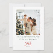 遊び心あふれるボホ 赤いクリスマス リボン 2枚の写真 シーズンカード (裏面)