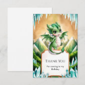 遊び心あふれるボーホードラゴン誕生日 サンキューカード (正面/裏面)