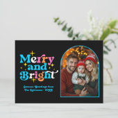 遊び心あふれるポップアートのモダンなクリスマス家族写真 シーズンカード (スタンド正面)