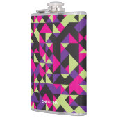 ** & 遊び心あふれるモダン幾何学パターン - ネーム付き フラスク (左)