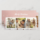 遊び心あふれる冬のホリデーカード 3枚の写真のコラージュ シーズンカード (正面/裏面)