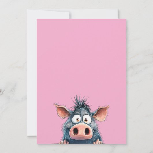 遊び心あふれる動物園の動物たち ピンクパーティのお知らせ 招待状 (裏面)