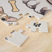 遊び心あふれる子犬のパレード ジグソーパズル (側面)