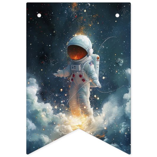 遊び心あふれる宇宙飛行士のバンティングフラッグ バンティングフラッグ (第1の旗)
