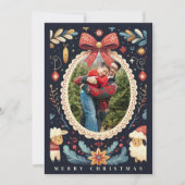 遊び心あふれる幾何学的な水彩画のホリデーフレーム シーズンカード (正面)