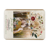 遊び心あふれる庭の押し花　ボヘミアンのウェディング マグネット (横)