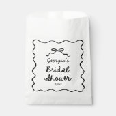 遊び心あふれる手描きの弓のブライダルシャワー フェイバーバッグ (正面)