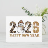 遊び心あふれる新年のデザイン - ヒョウ柄プリント シーズンカード (スタンド正面)