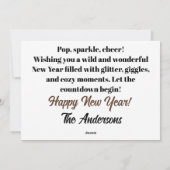 遊び心あふれる新年のデザイン - ヒョウ柄プリント シーズンカード (裏面)