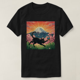 遊び心あふれる日本の桜の子猫 Tシャツ
