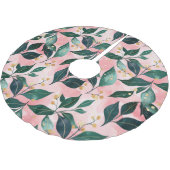 遊び心あふれる植物のウィンターホリデーパターン ブラッシュドポリエステルツリースカート (アングル)