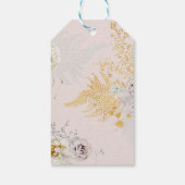 遊び心あふれる植物の花輪のベイビーシャワー ギフトタグ (裏面)