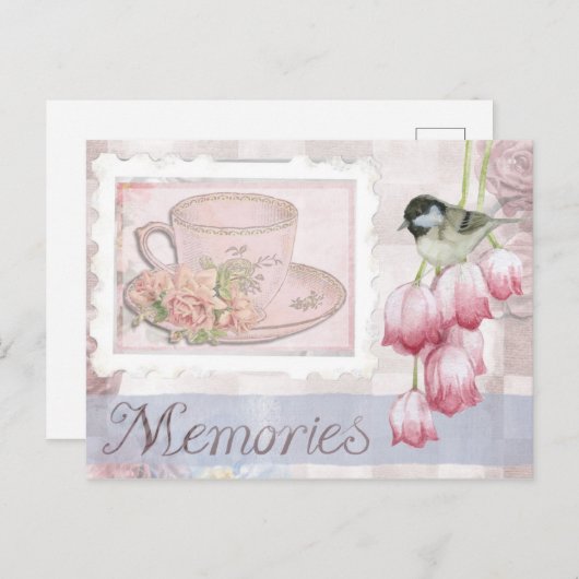 遊び心あふれる母の日スクラップブックジャーナル思い出 ポストカード (正面/裏面)