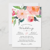 遊び心あふれる水彩ボタニカルウェディング招待状 招待状 (正面)