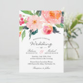 遊び心あふれる水彩ボタニカルウェディング招待状 招待状 (スタンド正面)