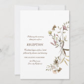 遊び心あふれる水彩画のワイルドフラワーの受付 招待状 (正面)