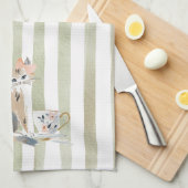 遊び心あふれる水彩画の猫のキッチンタオル キッチンタオル (四つ折り)