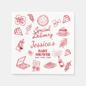 遊び心あふれる特別出産祝いベイビーシャワー スタンダードカクテルナプキン (正面)