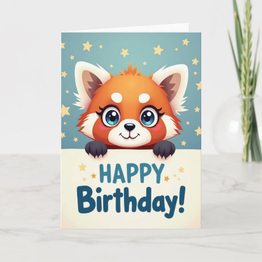 遊び心あふれる生き物の誕生日カード カード (正面)