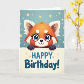 遊び心あふれる生き物の誕生日カード カード (黄色い花)