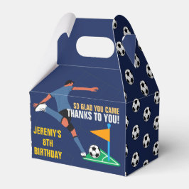 遊び心あふれる青いサッカーの誕生日キッズ フェイバーボックス