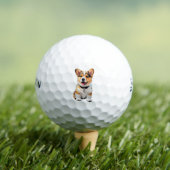 遊び心あふれる かわいい コーギー ゴルフボール 犬好きな人へ (インサイチュ 木)