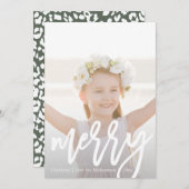 遊び心あふれる エレガントで 陽気な スクリプトに ヒョウ柄をプラスして シーズンカード (正面/裏面)