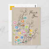 遊び心あふれる カラフルでグルービーな花園に感謝 ポストカード (正面/裏面)